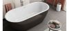  Kolpa San Dalia-FS 170x80/O fekete/fehér szabadon álló fürdőkád, le- és túlfolyóval, a kádtest és az előlap egybeöntve